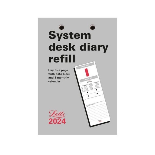 Letts System Desk Calendar Refill 2024 Workline